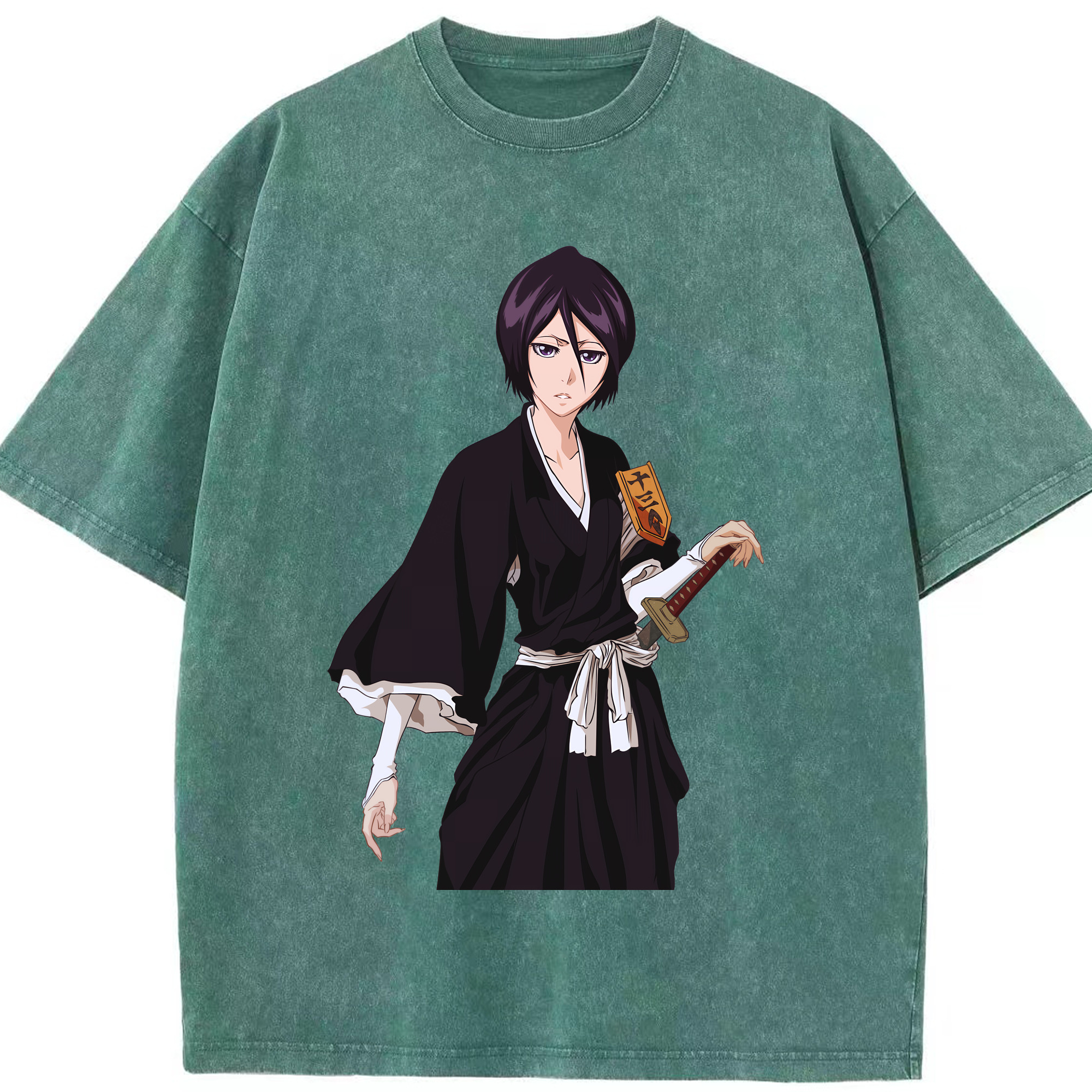 （画像用） ブリーチ 朽木ルキア BLEACH Kuchiki Rukia 綿100% ヴィンテージ風 半袖Tシャツ（フロントプリント）